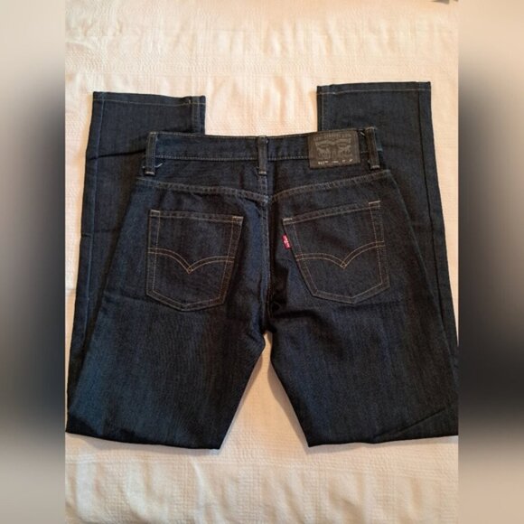 Levi's 511 slim boys size 14 27 X 27 dark wash 5 pocket jeans EUC Black Tag - Picture 4 of 6